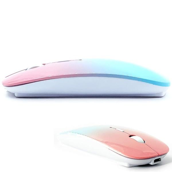 Buy KLO Bluetooth Mouse for MacBook, iPad & PC - Stylish Wireless Mouse in Blue-Pink for Ultimate Connectivity