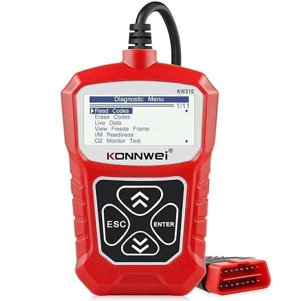 KONNWEI KW310 OBD2 Scanner: Full OBDII Functions & 10 Modes for 1996+ Cars - Reliable Engine Fault Code Reader