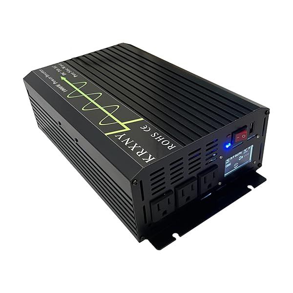 KRXNY 1000W Pure Sine Wave Inverter: 12V DC to 110V AC for Car, RV & Solar Systems with USB Port