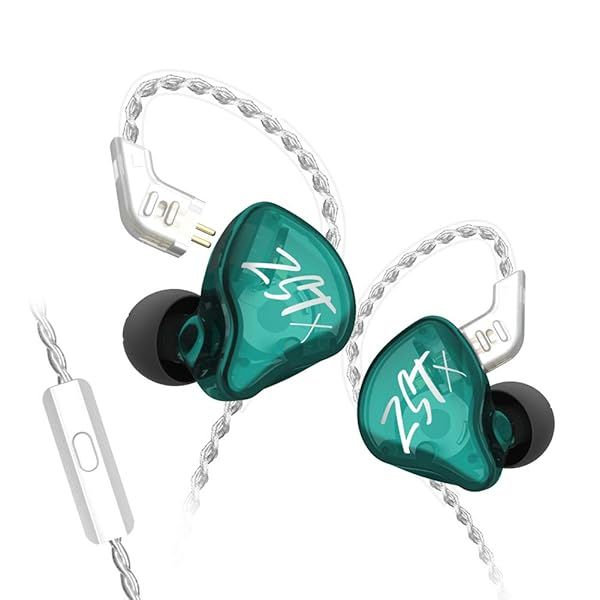 Upgrade Your Sound: KZ ZST X Dual Driver In-Ear Monitors with Detachable Cable & Mic - Perfect for Musicians & Audiophiles