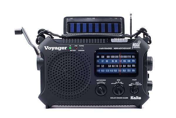 Buy Kaito KA500 Emergency Radio: 5-Way Powered AM/FM/SW NOAA Alert with Solar, Dynamo Crank, Flashlight & Reading Lamp - Black