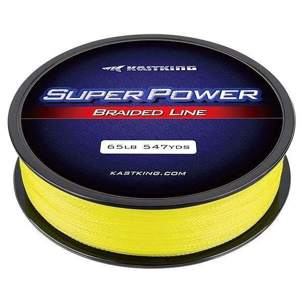 KastKing Superpower Braided Fishing Line - Yellow, 25 LB, 1097 Yds | Ultimate Strength & Durability for Anglers