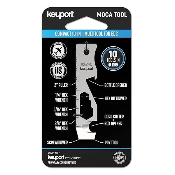 Keyport MOCA 10-in-1 Keychain Multitool: Ultimate EDC Gear for Key Organizers & TSA-Friendly Convenience