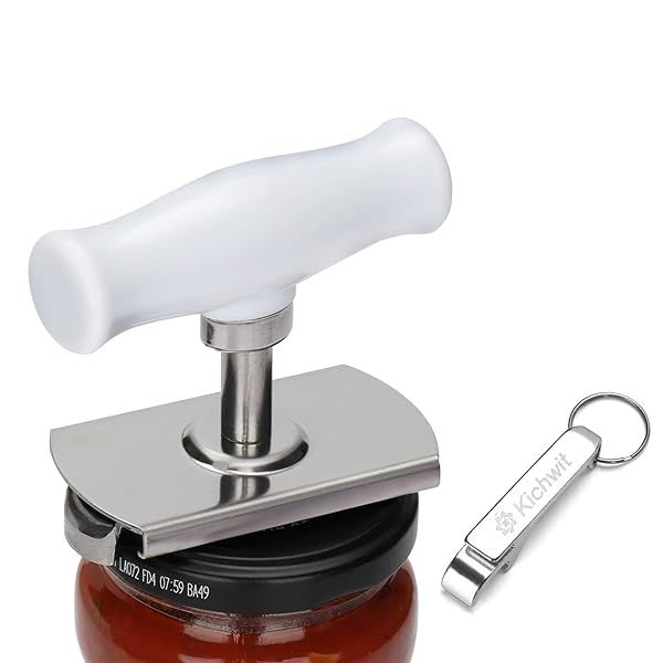 Effortless Kichwit Jar Opener for Small & Medium Lids + Keychain Bottle Opener - Must-Have Kitchen Tool!
