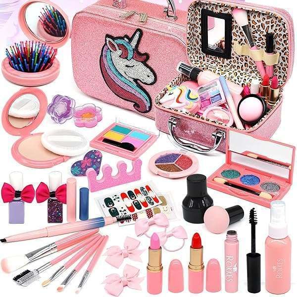 Kids Washable Makeup Kit for Girls - Non-Toxic, Real Makeup Set for Ages 3-12 | Perfect Birthday Gift!