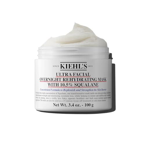 Kiehl's Ultra Facial Overnight Hydrating Mask: 10.5% Squalane for Deep Hydration & Moisture Barrier Repair - Paraben & Fragrance-Free