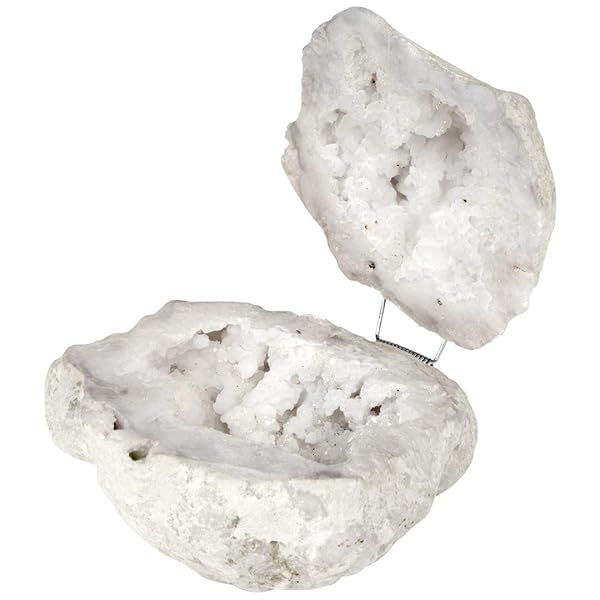 Elegant Koyal Wholesale White Crystal Geode Ring Box for Engagement Photos & Proposals - Natural Keepsake in Agate & Quartz