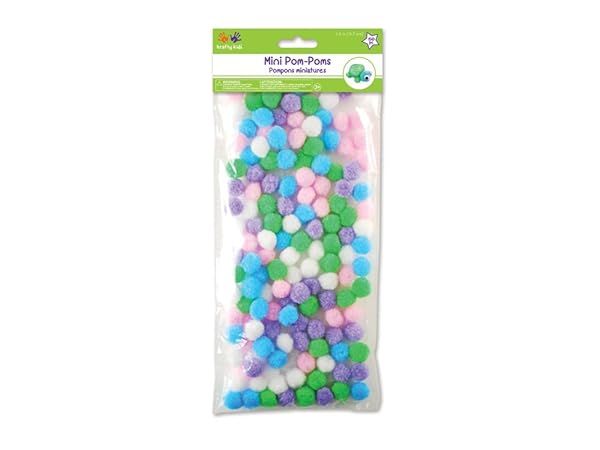 Shop Krafty Kids KC208B Mini Pom-Poms - 14mm Pastel Colors for Creative Crafts