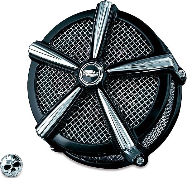 Buy Kuryakyn 9514 Mach 2 Air Cleaner for Harley-Davidson - Custom Black/Chrome Filter Assembly