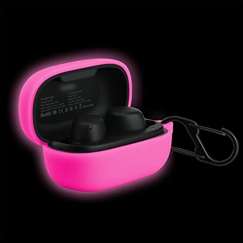 LEFXMOPHY Pink Silicone Case for TOZO A1 Mini Wireless Earbuds - Glow in the Dark Protective Cover