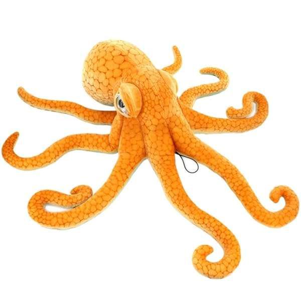 LERORO 21.6 Inch Realistic Orange Plush Octopus - Soft Marine Animal Stuffed Toy