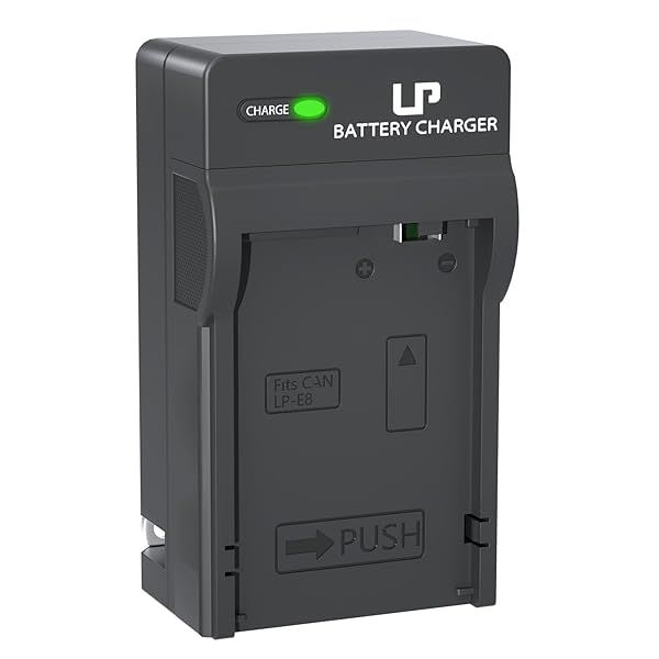LP LP-E8 Battery Charger for Canon EOS Rebel T2i, T3i, T4i, T5i & More - Fast Charging Compatible