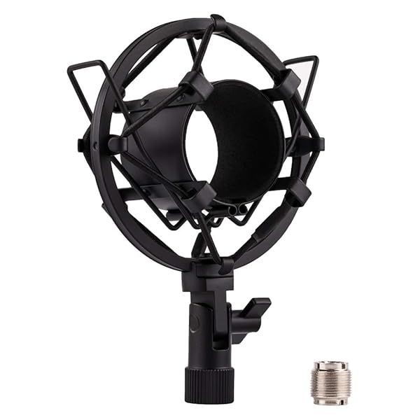LYRCRO Microphone Shock Mount: Anti-Vibration Holder for 44mm-49mm Condenser Mics like MXL V67G, V69M, V87 & More