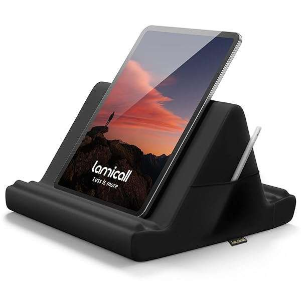 Lamicall Tablet Pillow Holder Stand: Soft Pad Dock for iPad Pro, Kindle & Phones - 4 Viewing Angles, Perfect for Bed & Desk