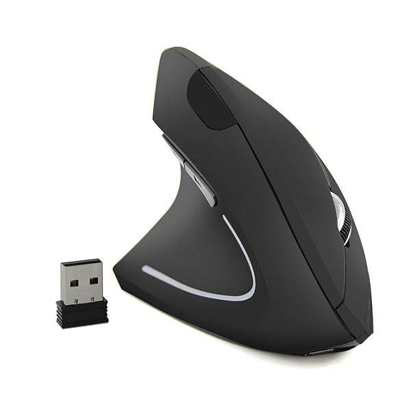 Best Left-Handed Wireless Mouse: Ergonomic 2.4G Vertical Design, Rechargeable, 6 Buttons & 3 DPI Settings for PC & Laptop