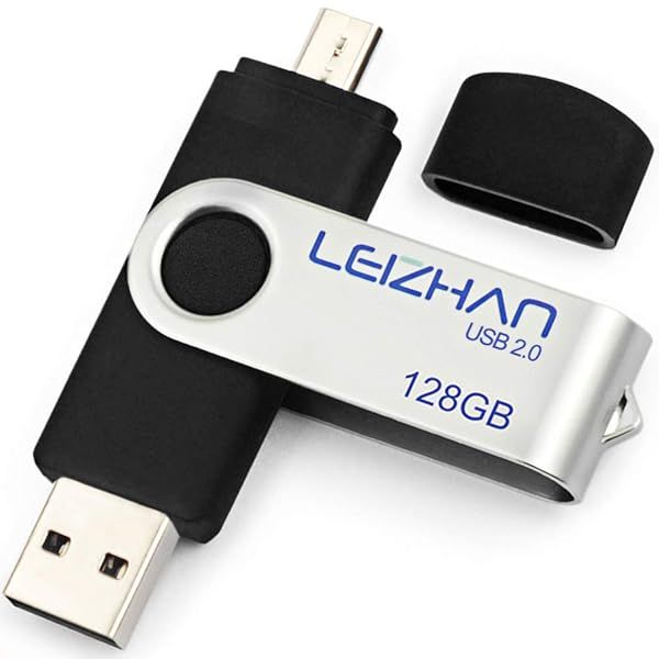 Leizhan 128GB Micro USB Flash Drive for Android OTG Phones & Tablets - High-Speed Memory Stick in Black