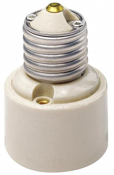 Leviton 2005 001-0-000 Socket Adapter: 660W, 250V, Medium Base for Incandescent Bulbs - White