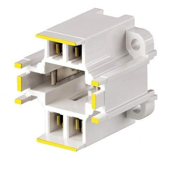Leviton 26725-414 GX24q-4 Base 42W 4-Pin Compact Fluorescent Lampholder - Vertical, Quick-Connect, Yellow Color Code