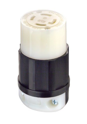 Leviton 2713 30 Amp Locking Connector - NEMA L14-30R, 125/250V, Industrial Grade, Black-White