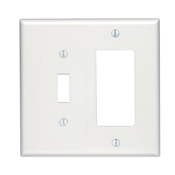 Leviton 80605-W WH WP 2G TGL/DEC MIDWAY: Premium Wall Plate for Stylish Home Decor