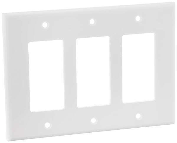 Leviton 80611-W 3-Gang Decora Wallplate - White GFCI Device Cover for Stylish Home Decor