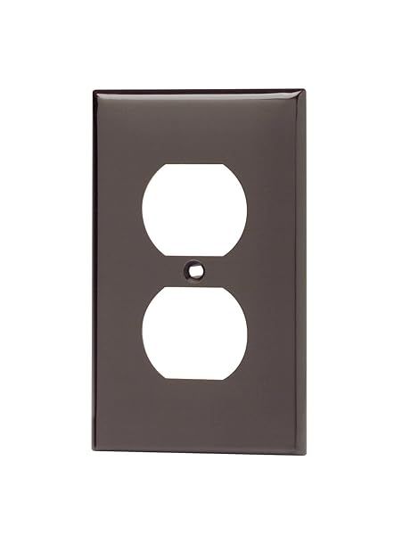Leviton 80703 1-Gang Duplex Wallplate - Standard Size, Thermoplastic Nylon, Brown Device Mount