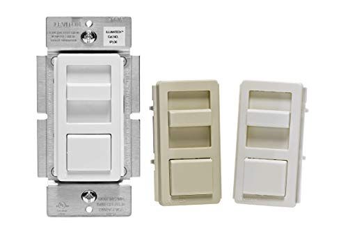 Leviton IllumaTech Dimmer Switch IPL06-10Z for LED, Halogen & Incandescent Bulbs - White with Ivory & Light Almond Faceplates