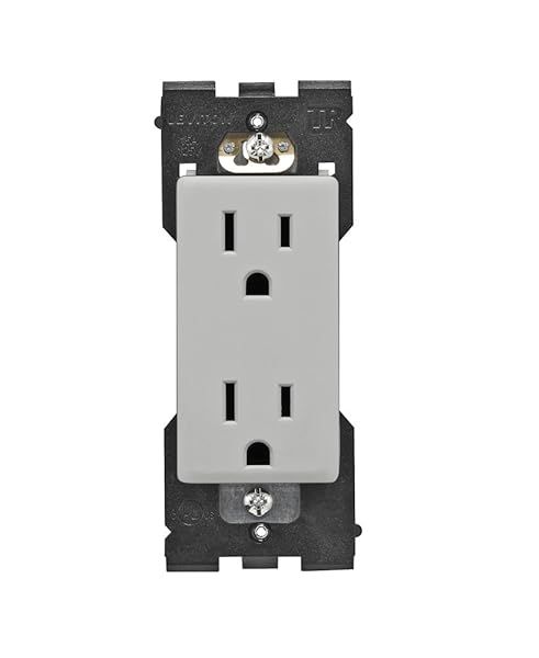 Leviton RER15-PG Renu 15-Amp Tamper-Resistant Outlet in Pebble Grey - Safe & Stylish Electrical Solution