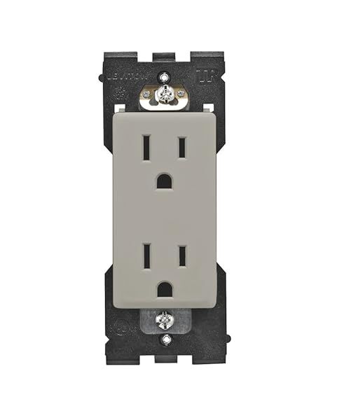 Leviton RER15-WS Renu 15-Amp Tamper-Resistant Outlet in Wood Smoke - Safe & Stylish Power Solution