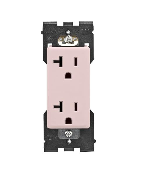 Leviton RER20-FP Renu 20-Amp Tamper-Resistant Outlet in Fresh Pink Lemonade - Safe & Stylish Electrical Solution