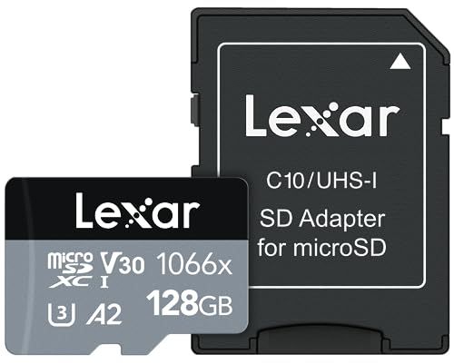 Lexar 128GB Professional 1066x Micro SD Card - UHS-I, U3, V30, A2 for 4K Action Cameras & Drones | Fast 160MB/s Speed