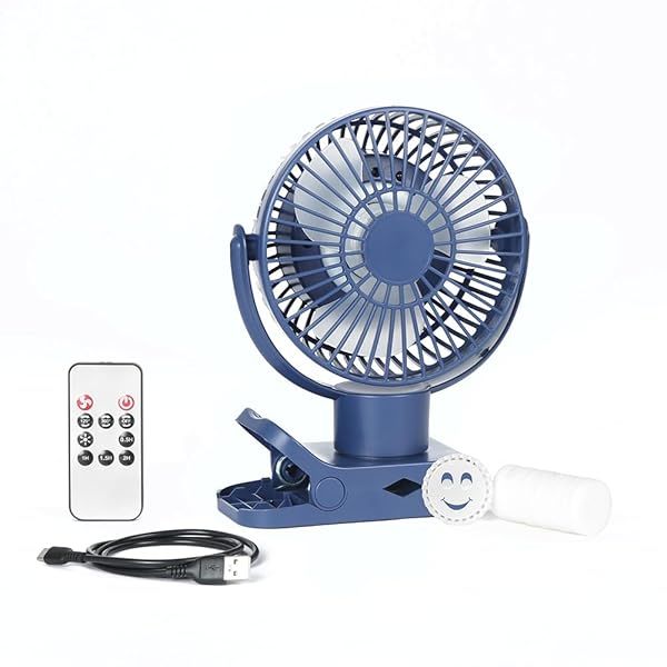 Limitless Breezie Portable Fan with LED Light & 8,000mAh Power Bank - Navy | Stay Cool Anywhere!