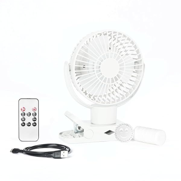 Limitless Breezie Portable Fan with LED Light & 8,000mAh Power Bank (White)