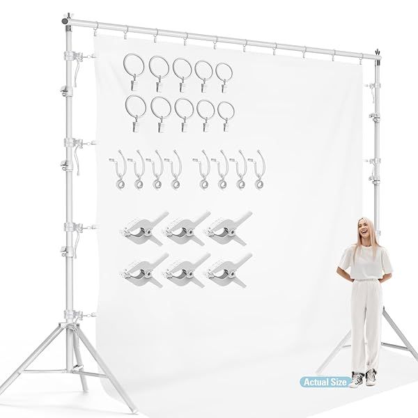 Buy LimoStudio 10x10 ft White Backdrop Stand - Perfect for Events, Photoshoots & Parties | Enhanced Stability & Complete Accessories