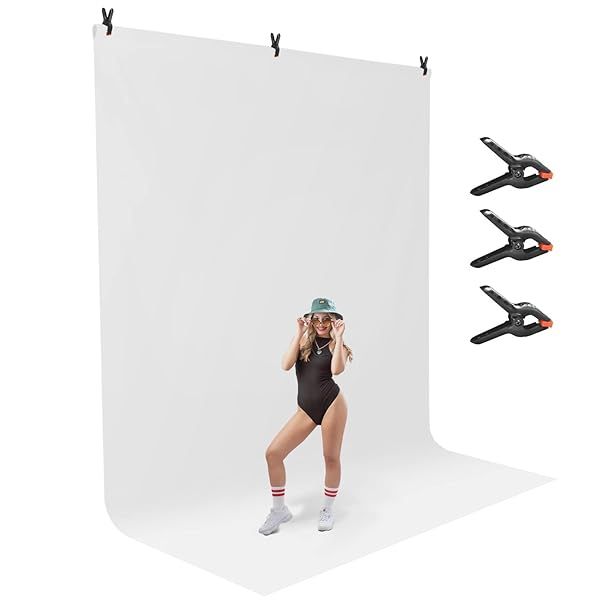 Premium LimoStudio 9x13 ft White Backdrop Screen for Photo & Video - Seamless, High Density, Long Lasting AGG3265