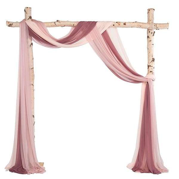 Elegant 20Ft Chiffon Wedding Arch Draping Fabric - Dusty Rose, Mauve & Blush for Stunning Ceremony Backdrops & Home Decor