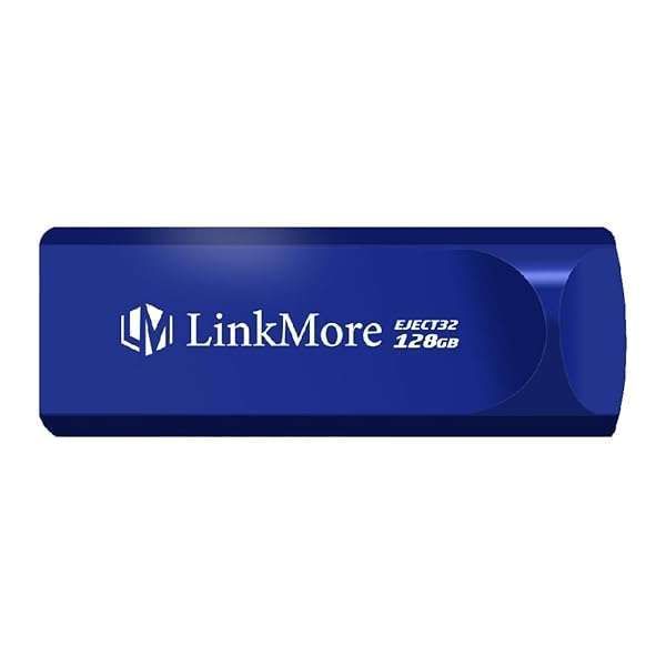 LinkMore EJECT32 128GB USB 3.2 Flash Drive - 100MB/s Speed & Retractable Design for Easy Storage