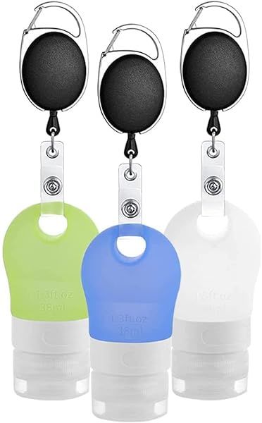 Linkidea Portable Silicone Travel Bottles Set - Refillable 1.3 oz Containers for Shampoo, Hand Soap & Toiletries (Pack of 3)