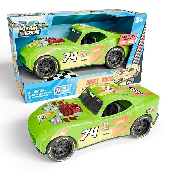 Exciting Lollipop NASCAR Drift Racer: Realistic SFX & Lights for Kids' High-Speed Adventures!