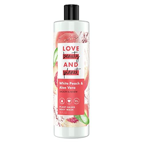 Love Beauty and Planet Plant-Based Body Wash: Smooth & Renew with White Peach & Aloe Vera - 92% Naturally Derived, Sulfate-Free, Cruelty-Free