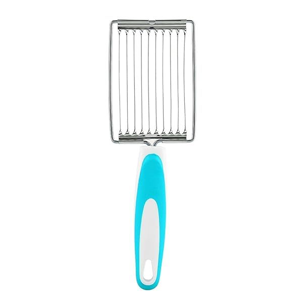 Stainless Steel Luncheon Meat Cutter & Slicer - Versatile Knife for Cheese, Eggs, Ham & Tomatoes (Blue)