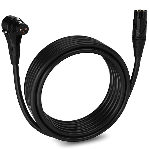 LyxPro 20ft Right Angle XLR Mic Cable for Speakers & Cameras - Pro Audio Performance