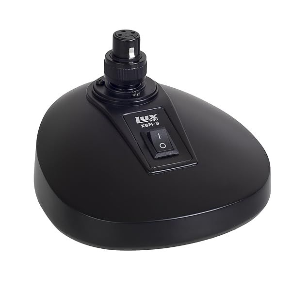 LyxPro XBM-8 Microphone Desktop Base: XLR Socket, Anti-Slip Design & On/Off Switch for Podium & Gooseneck Mics