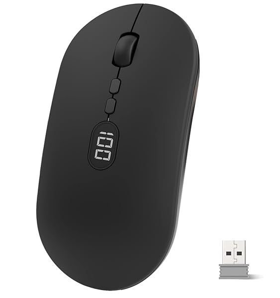 MAGIC-REFINER Wireless Mouse: Ultra Slim, Silent Click, 1600 DPI - Perfect for Laptop & PC with Battery Level Indicator