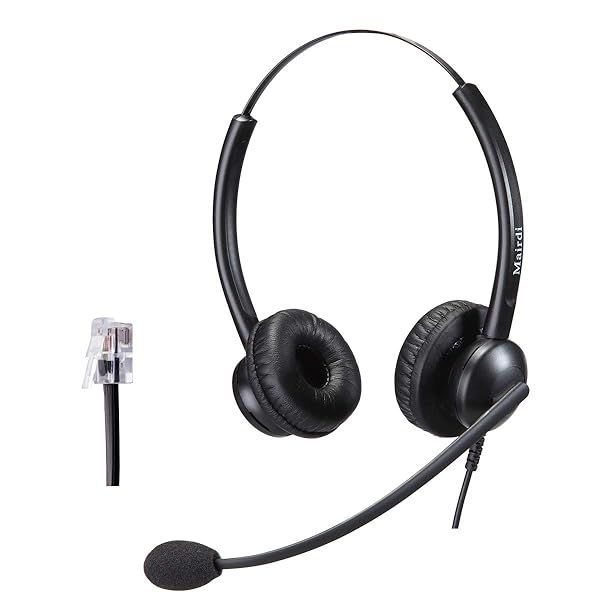 MAIRDI Noise Cancelling Telephone Headset for Avaya IP Models 1608, 1616, 9601, 9608 & More - HIS Cable Included