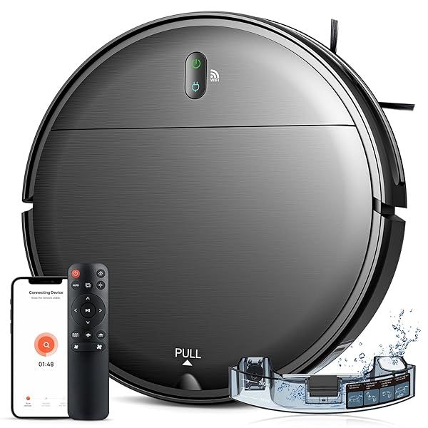 Effortless Cleaning: MAMNV Robot Vacuum & Mop Combo - WiFi/App, Self-Charging, Ideal for Hard Floors & Pet Hair