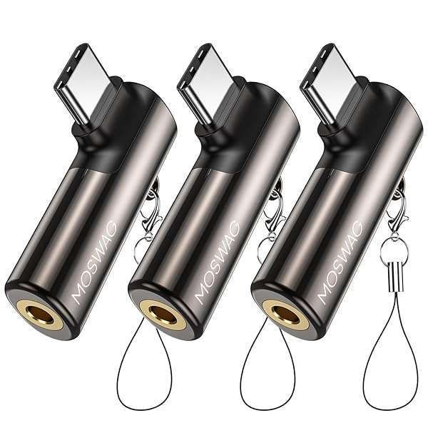 Buy MOSWAG USB C to 3.5mm Jack Adapter for Samsung Galaxy S23, S22, Note10 & More - Premium Zinc Alloy Design