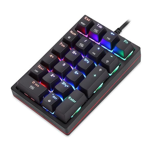Buy MOTOSPEED 21-Key RGB Backlit Mechanical Numpad - Portable USB Keypad for Gaming & Cashier Use - Fully Programmable!