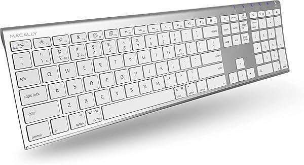 Macally Bluetooth Keyboard for Mac: Wireless Multi-Device Keyboard with Numeric Keypad for MacBook Pro, Air, iMac & Mac Mini