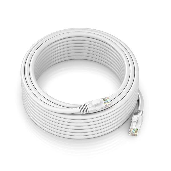 Maximm Cat 6 Ethernet Cable 100ft - High-Speed 10Gbps LAN & Internet Patch Cable - UTP, 550MHz, White